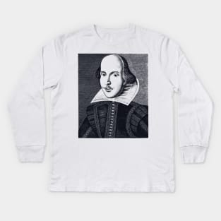 William Shakespeare Portrait Kids Long Sleeve T-Shirt